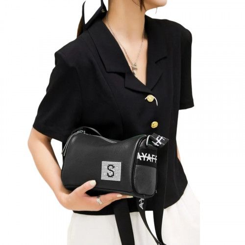 Women's leather bag 908 BLACK